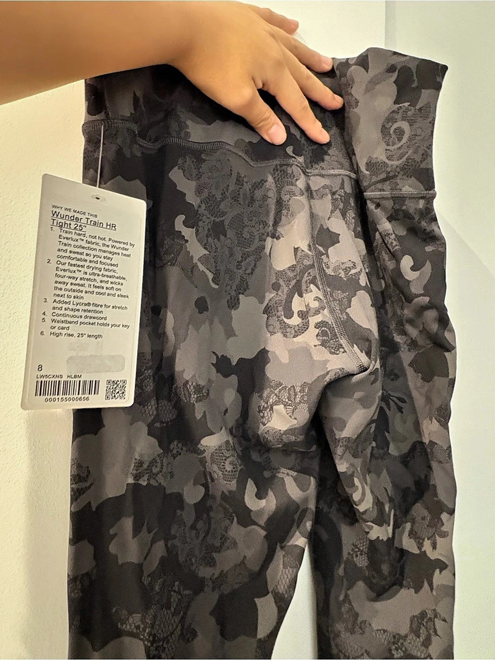 lululemon Wunder Train High-Rise Tight 25" Camo Black & Gray Size 6
